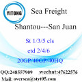 Trasporto merci del mare di Shantou Port a San Juan